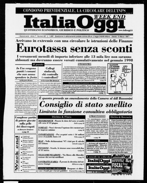 Italia oggi : quotidiano di economia finanza e politica